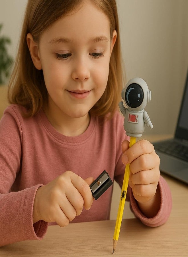 Crafty Cuddle Cute 2-in-1 Eraser and Sharpener for Kids & Students | Unique Stationery | Soft & Fun | Pack of 2 - Ideal Birthday Return Gift (Space) - Image 3